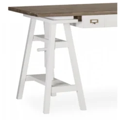 Bureau 3 tiroirs bronze bois blanc -