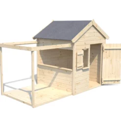 Cabane bois enfant avec pergola et compt
