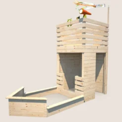 Cabane en bois avec bac à sable