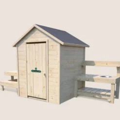 Cabane en bois enfant cuisine et table b