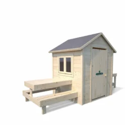 Cabane en bois enfant cuisine et table b