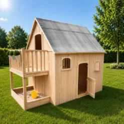 Cabane en bois sur pilotis avec mezzanin