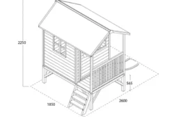 Cabane enfant sur pilotis verte loft 300