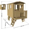 Cabane roulotte en bois sur pilotis pour
