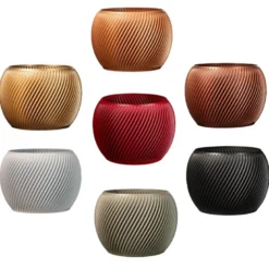 Cache-pot design spirilus blanc