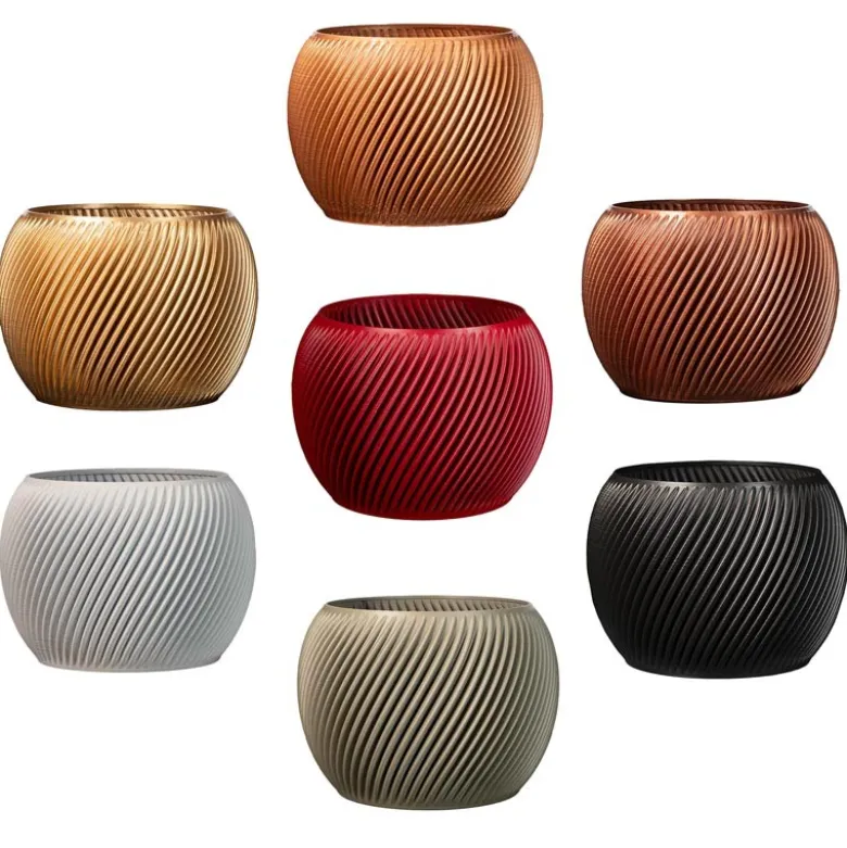 Cache-pot design spirilus blanc