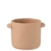 Cache-pot en ciment marron clair d16*h14.5cm