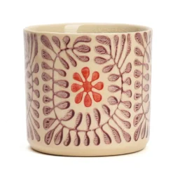 Cache-pot en céramique fleurs rose 14 cm