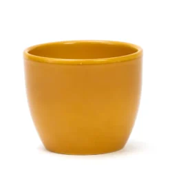 Cache pot en céramique jaune 8,5 cm