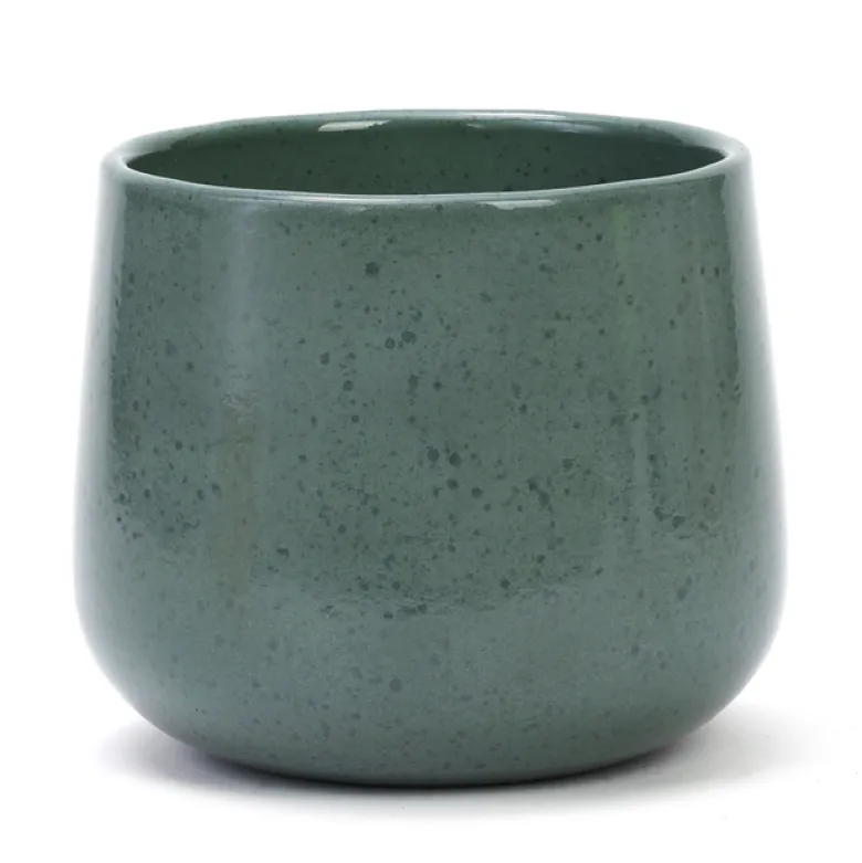 Cache pot en céramique vert 13 cm