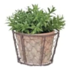 Cache pot métal et pot en terre cuite