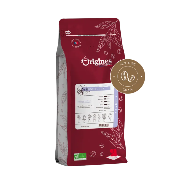 Café bio - l'onctueux - blend pur arabica - grain 1kg
