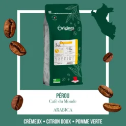 Café bio - pérou norandino - pur arabica - grain 1kg