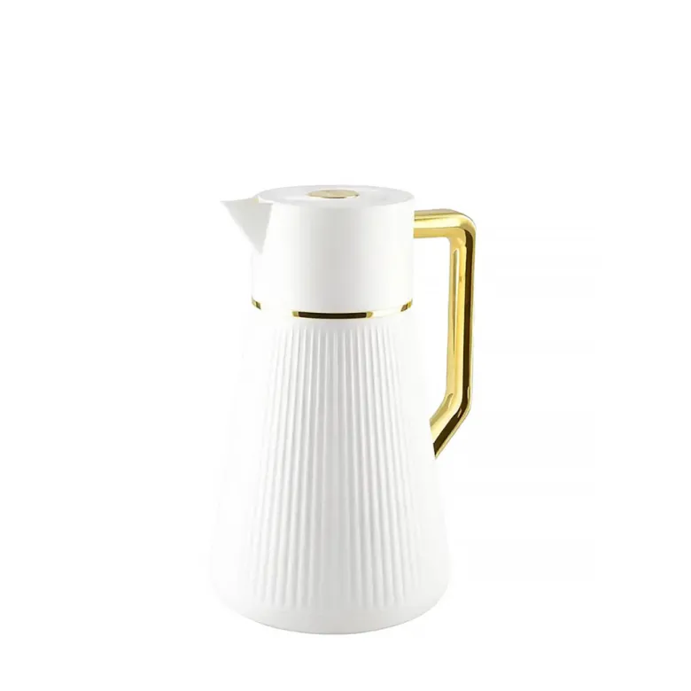 Cafetière blanche avec anse dorée 1l