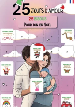 Calendrier de l'avent 1er noël 25 bisous