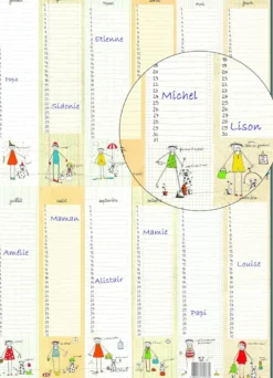 Calendrier perpétuel - poster anniversaires inscriptible a2
