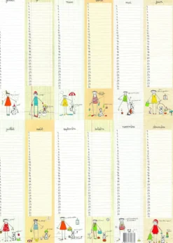 Calendrier perpétuel - poster anniversaires inscriptible a2