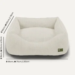 Cama, panier chien en velours blanc l