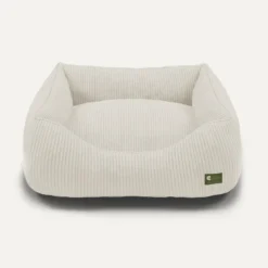 Cama, panier chien en velours blanc l