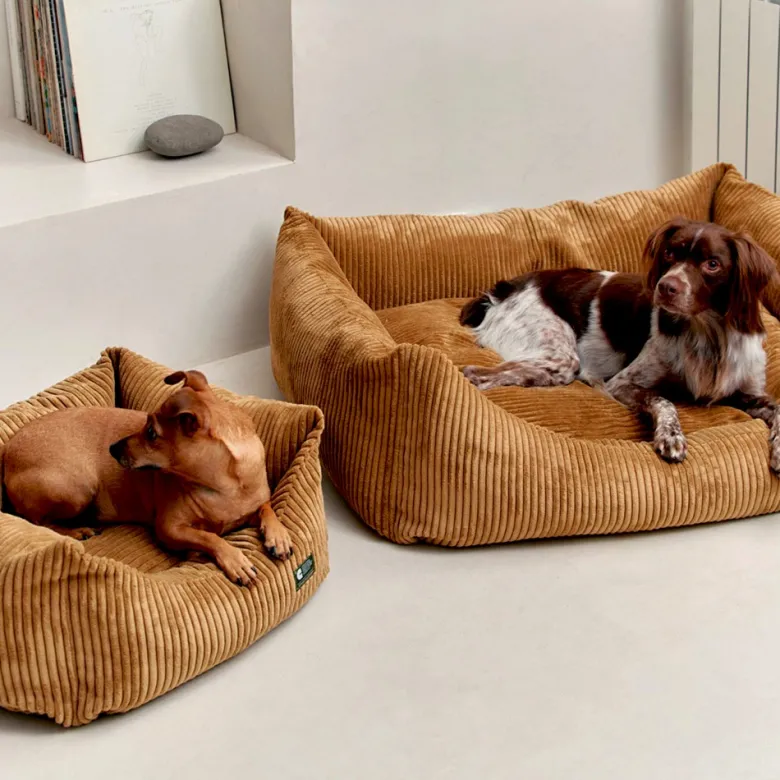 Cama, panier en velours côtelé bronze l