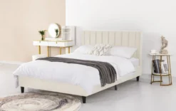 Cambridge lit 140x190 cm en velours beige