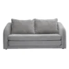 Canapé convertible 2 places en tissu effet velours texturé gris mahaut