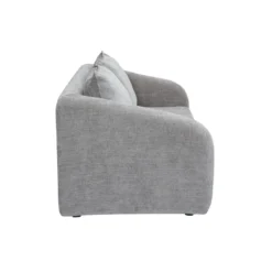Canapé convertible 2 places en tissu effet velours texturé gris mahaut