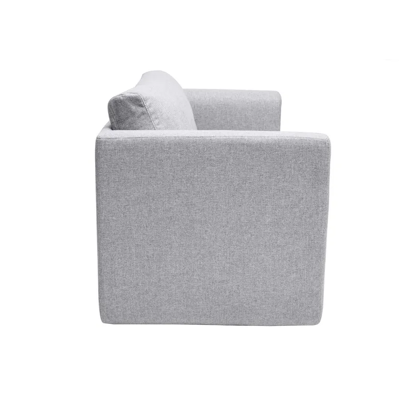Canapé convertible 2 places en tissu gris clair leon