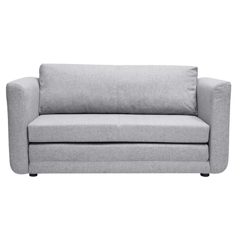 Canapé convertible 2 places en tissu gris clair leon