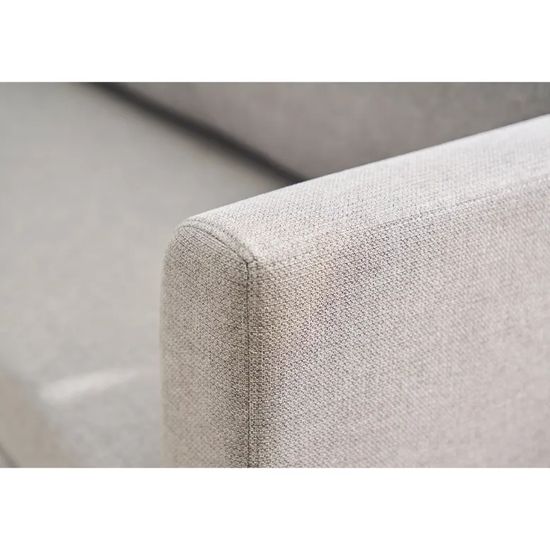 Canapé convertible 2 places en tissu gris clair leon