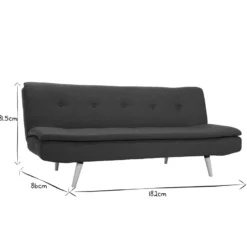 Canapé convertible 3 places en tissu bleu canard et bois clair senso