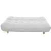 Canapé convertible 3 places en tissu gris clair et bois clair yumi