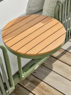 Canapé de jardin 3 places en aluminium - vert olive