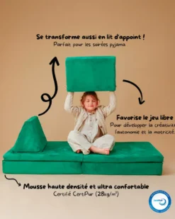 Canapé de jeu modulable le pagaille - vert suède Vert