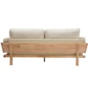 Canapé déhoussable 3 places en tissu blanc crème et bois clair kyo
