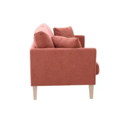 Canapé déhoussable 2 places en tissu effet velours texturé terracotta oslo
