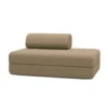 Canapé droit modulable et convertible 2 places - tissu lisse Marron