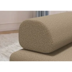 Canapé droit modulable et convertible 2 places - tissu lisse Marron