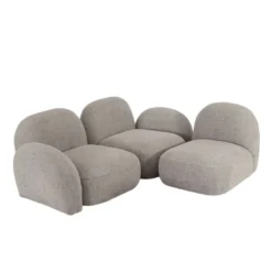 Canapé 3 modules tissu bouclette