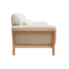 Canapé 3 places en tissu beige et bois clair yoko