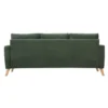 Canapé 3 places en tissu chenille vert kaki et bois clair munik