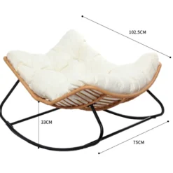 Canggu fauteuil à bascule en résine tressée coussin beige
