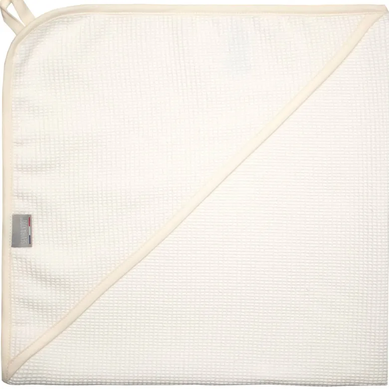 Cape de bain bébé nid d'abeille coton