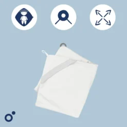 Cape de bain et anneau dentition, white Blanc