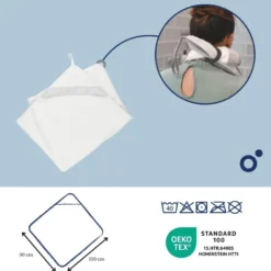 Cape de bain et anneau dentition, white Blanc
