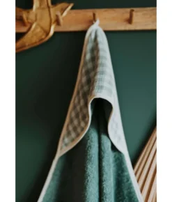 Cape de bain vichy vert de gris