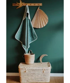 Cape de bain vichy vert de gris
