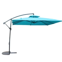 Capri parasol bleu déporté rond 295 x 295 m