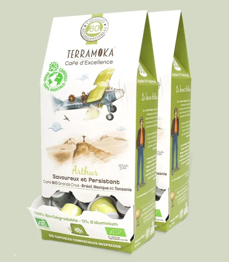 120 capsules nespresso® home compost en café bio du brésil - mexique -tanzanie
