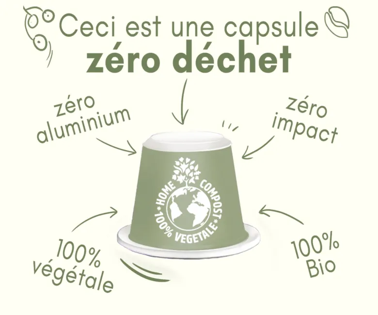 120 capsules nespresso® home compost en café bio du brésil - mexique -tanzanie